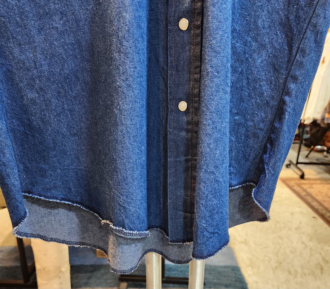 80-90s 랭글러 데님 카라 빈티지 반팔 셔츠 상품이미지7