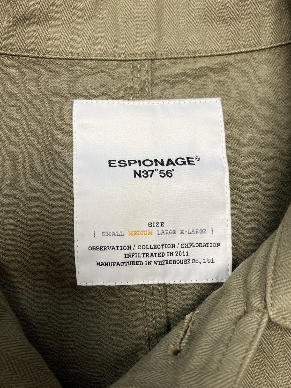 [M] ESPIONAGE 에스피오나지 프렌치 워크 자켓 카키 상품이미지4