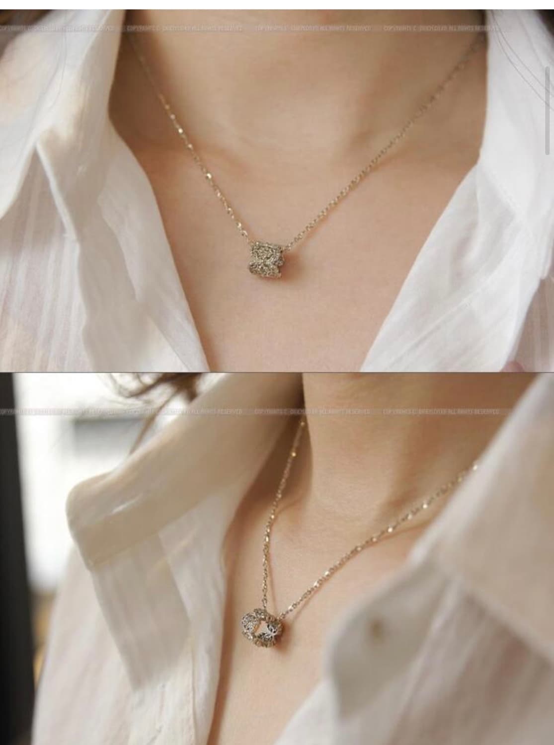 14k 꼬냑다이아 앤틱목걸이 상품이미지3