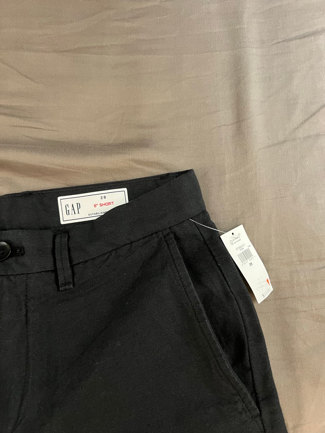 갭 GAP 린넨 반바지 프렙스터 검정 28 새제품 상품이미지4