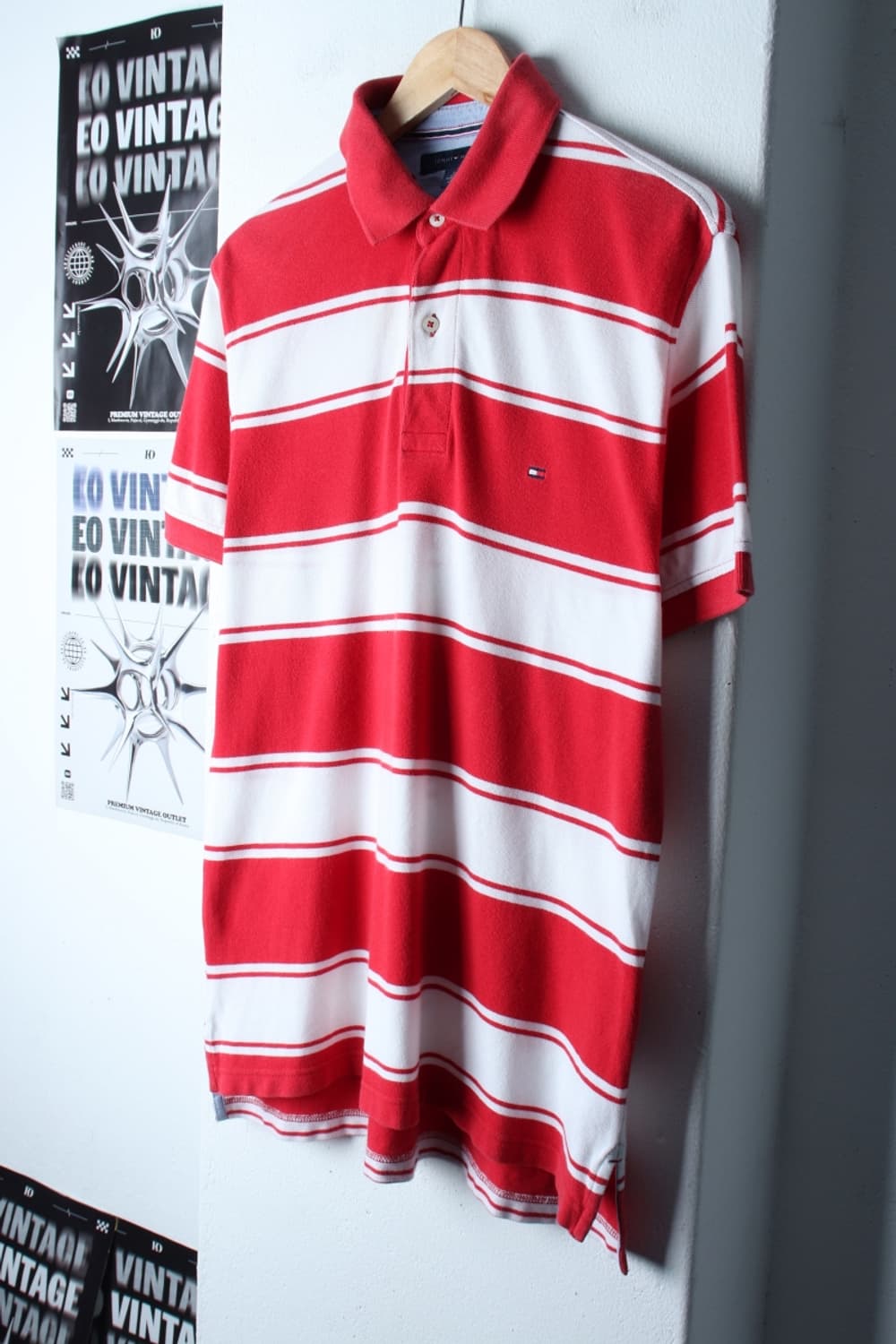 (S-2XL) 타미힐피거 반팔 카라 티셔츠 스트라이프 레드-199978 상품이미지1