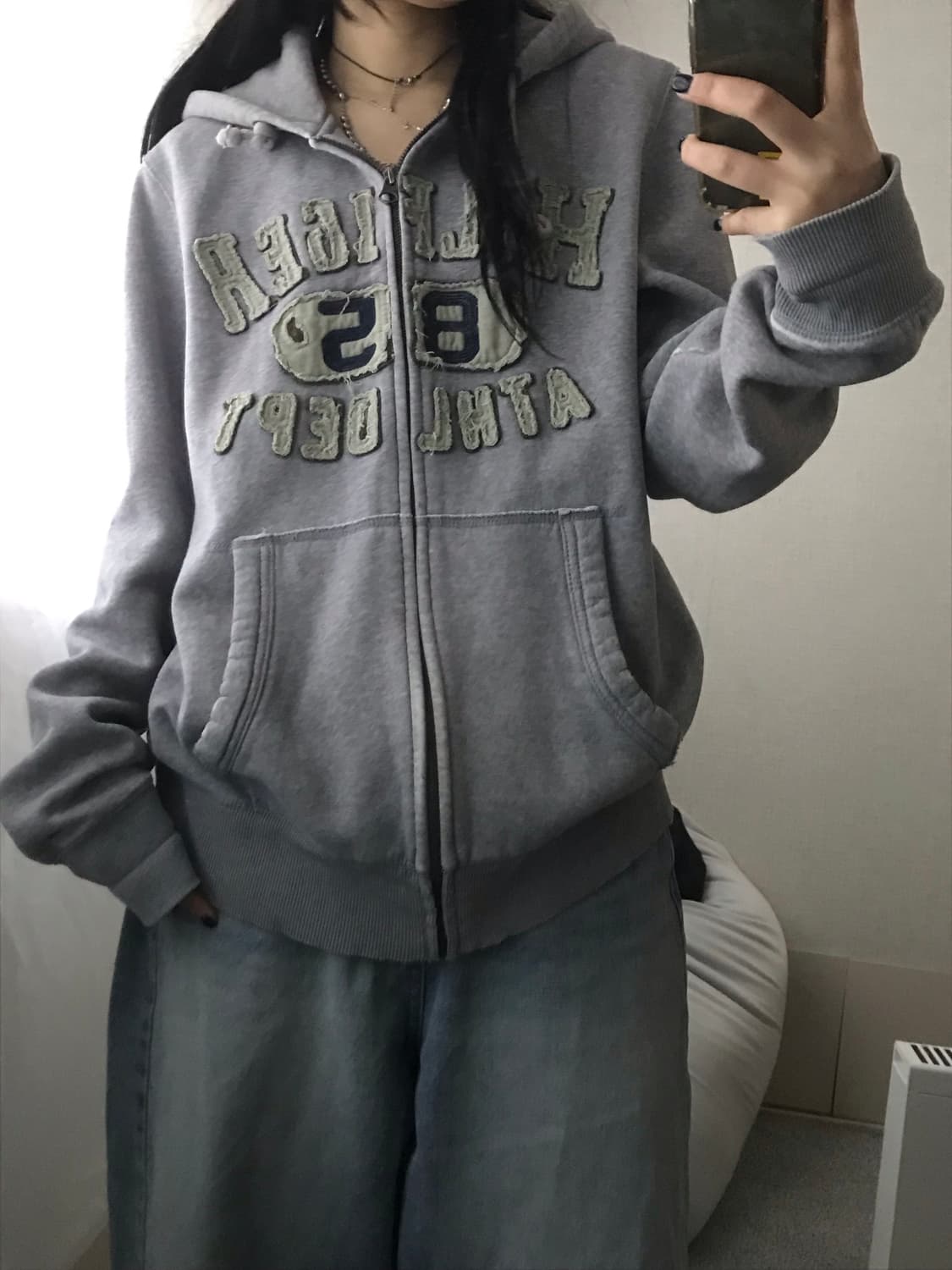 타미힐피거 그레이 후드집업 상품이미지1