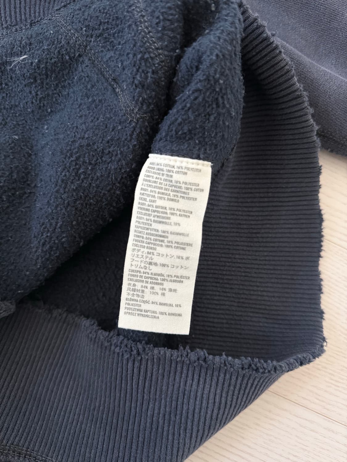 아베크롬비 중앙 자수로고 헤비코튼 네이비 후드집업 상품이미지8