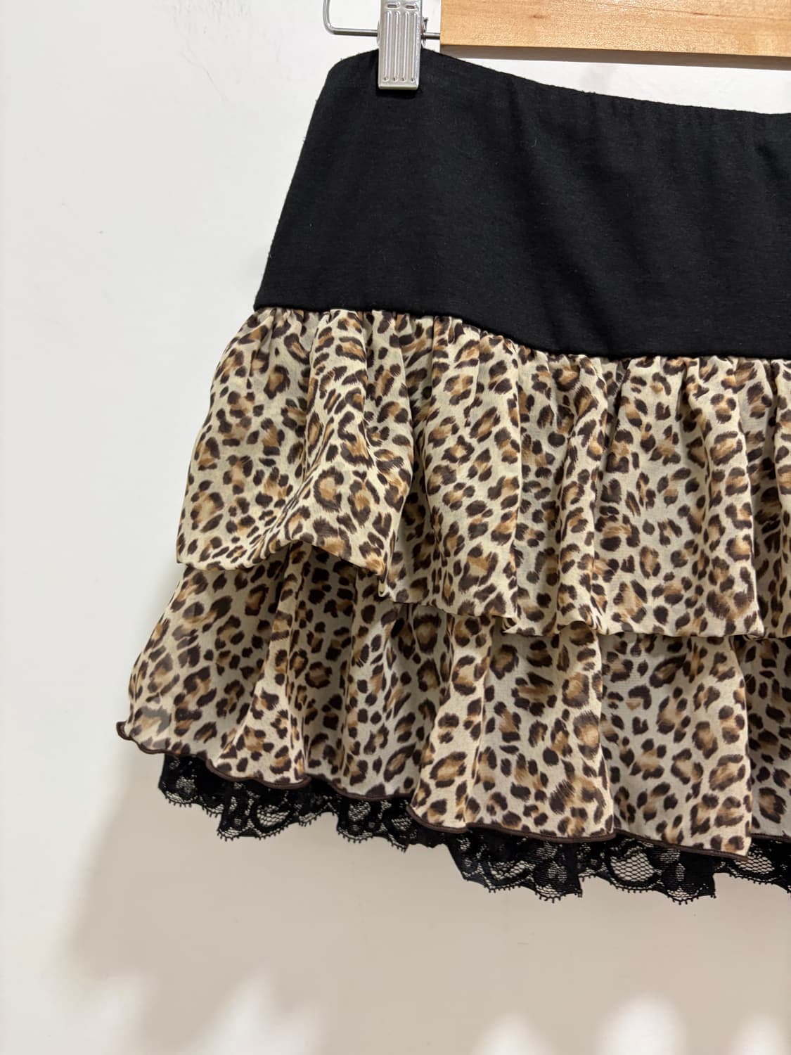 one way 갸루 레오파드 프릴 캉캉 레어어드 스커트 치마 상품이미지6