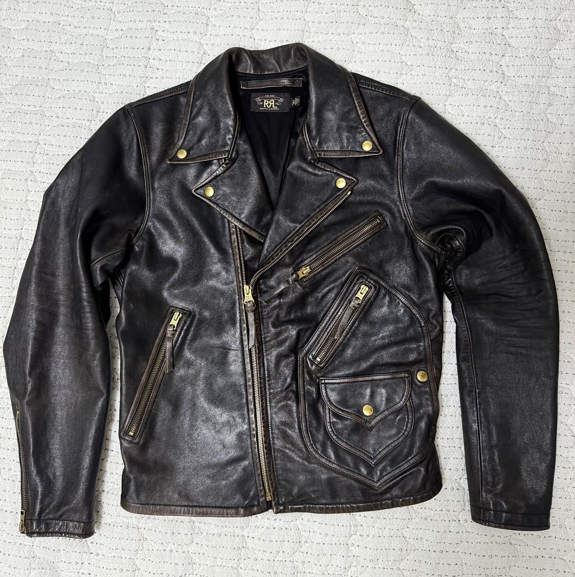 rrl 더블알엘 레더모토자켓 s 상품이미지3