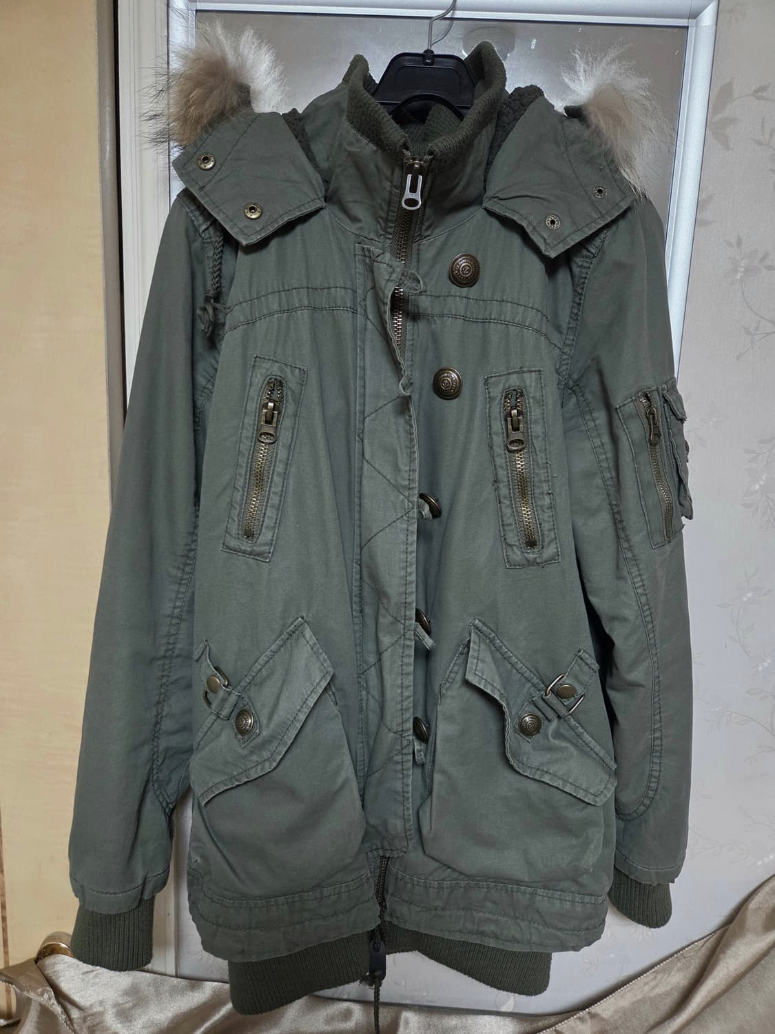 빈티지 카키 퍼야상 점퍼y2k 상품이미지1