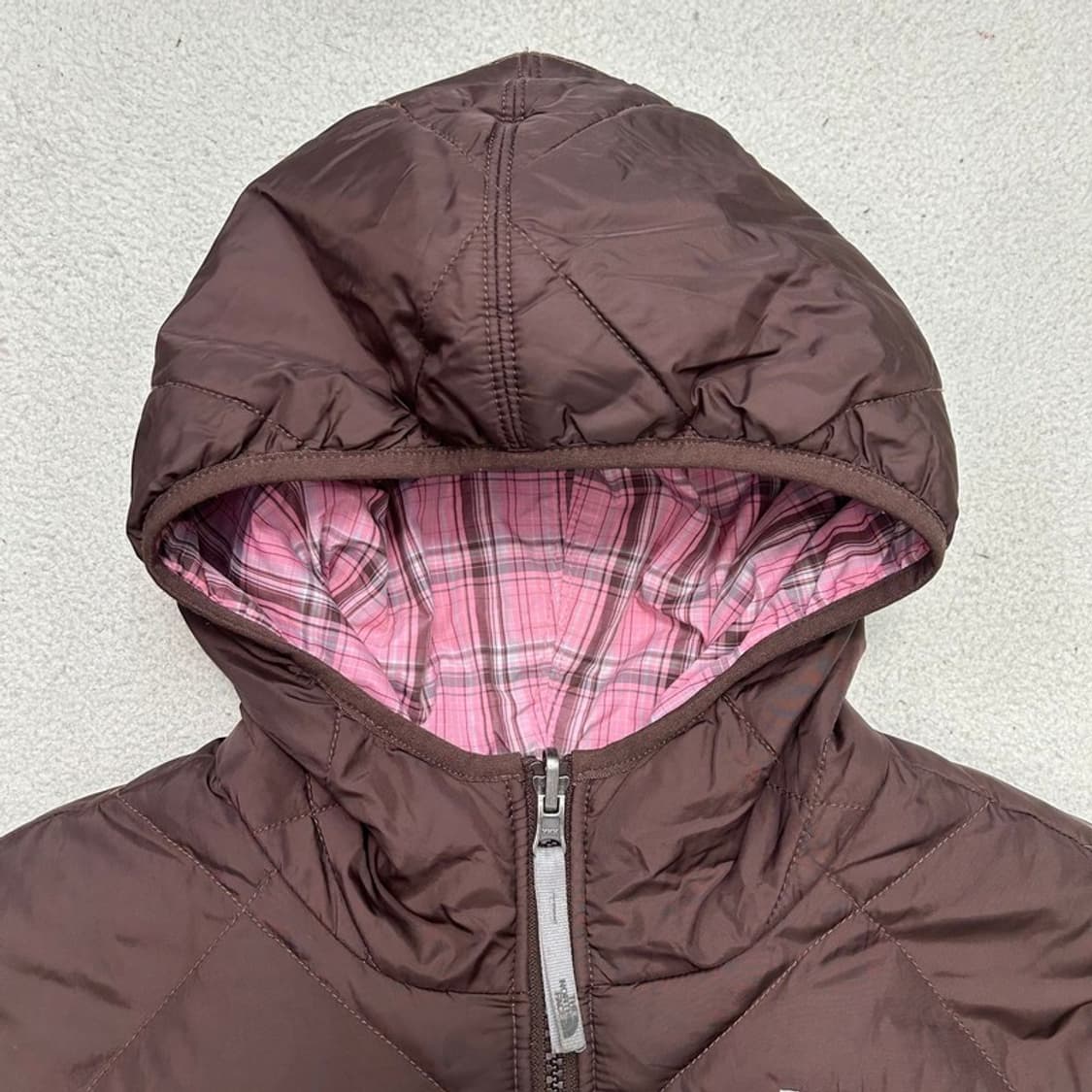 노스페이스 리버시블 브라운-핑크 패딩 550 상품이미지4