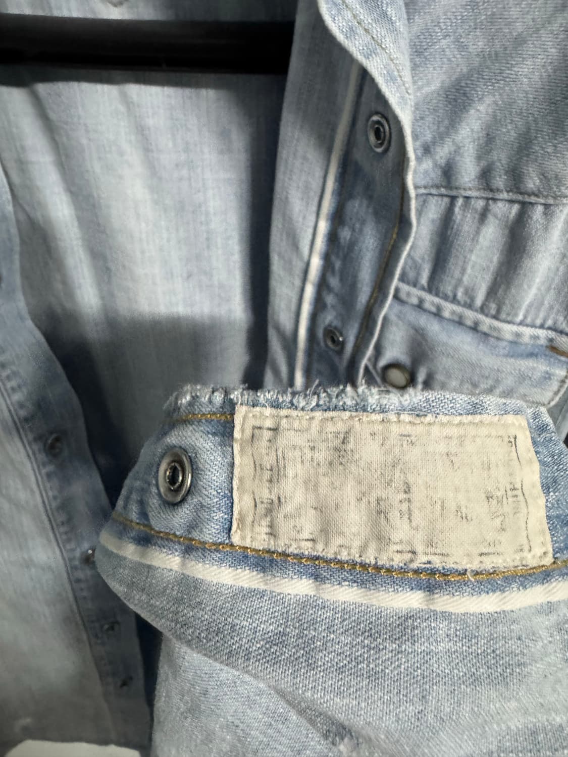더블알엘 / 디스트레스드 웨스턴 데님 셔츠 made in Usa / S 상품이미지4