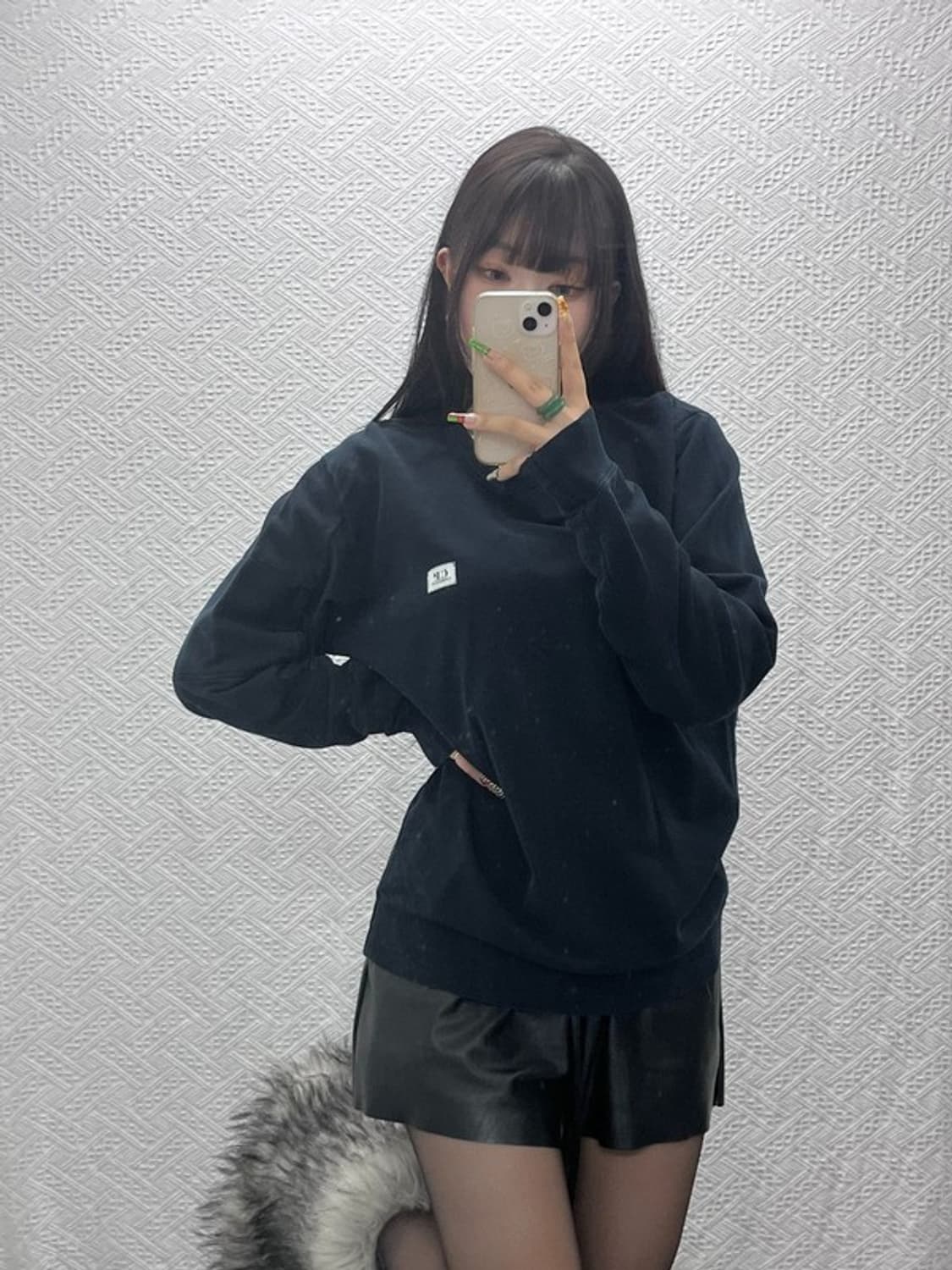 씨피컴퍼니 빈티지 모던 시크 미니로고 롱슬리브 맨투맨 L C09579 상품이미지1