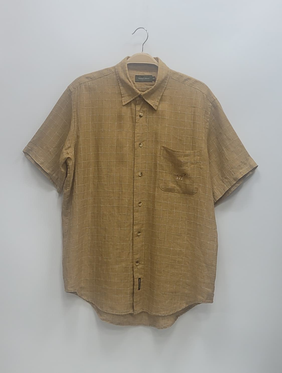 Henry Cottons 헨리코튼 린넨 체크 셔츠 / 남 100 브라운
 상품이미지1