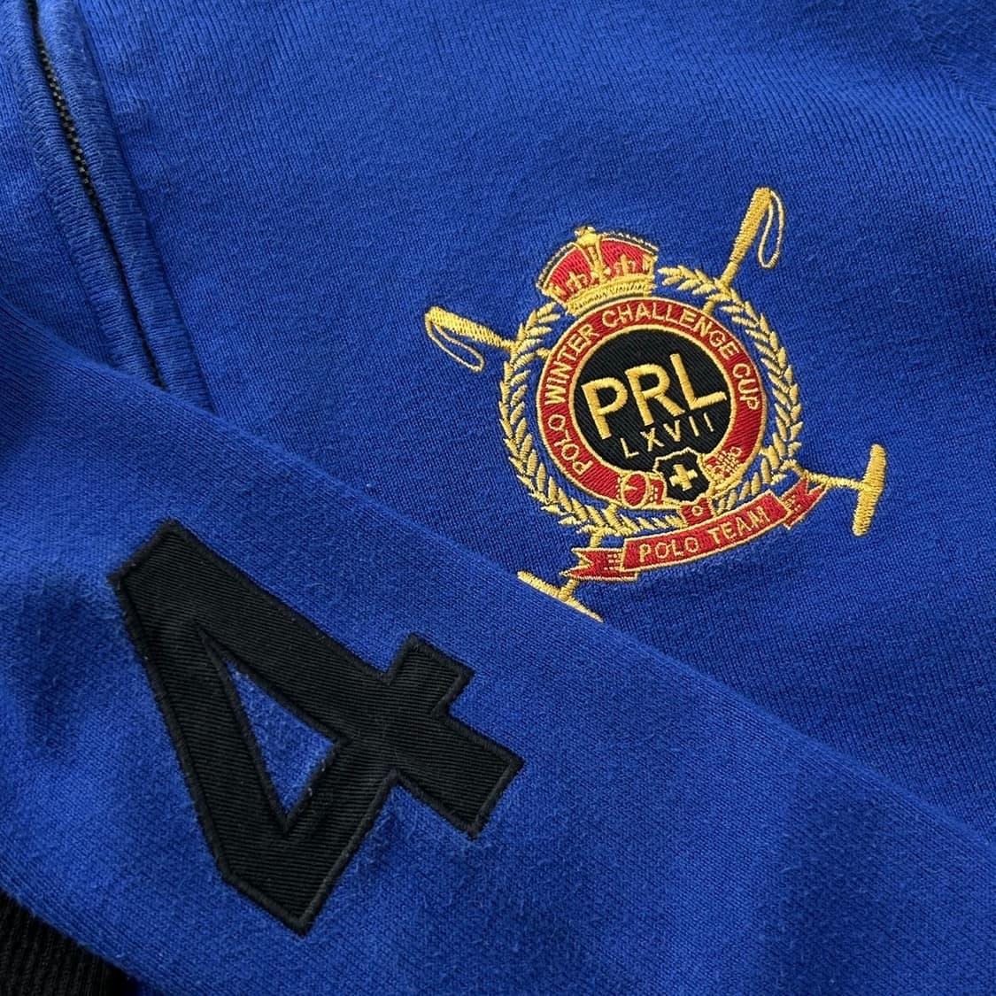 폴로 랄프로렌 블루 럭비 빅로고 하프집업 니트  상품이미지3