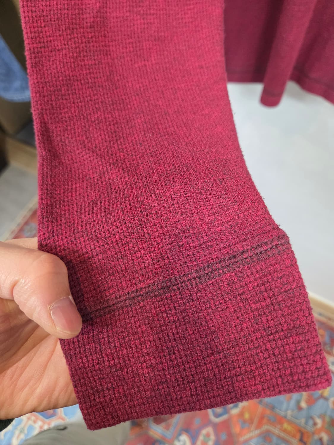 홀리스터 빈티지 와플 롱슬리브 긴팔 xl 버건디  상품이미지6