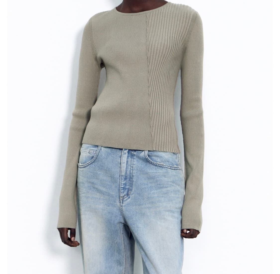 인사일런스우먼 믹스 스트럭쳐 니트 ASH BEIGE M 상품이미지1