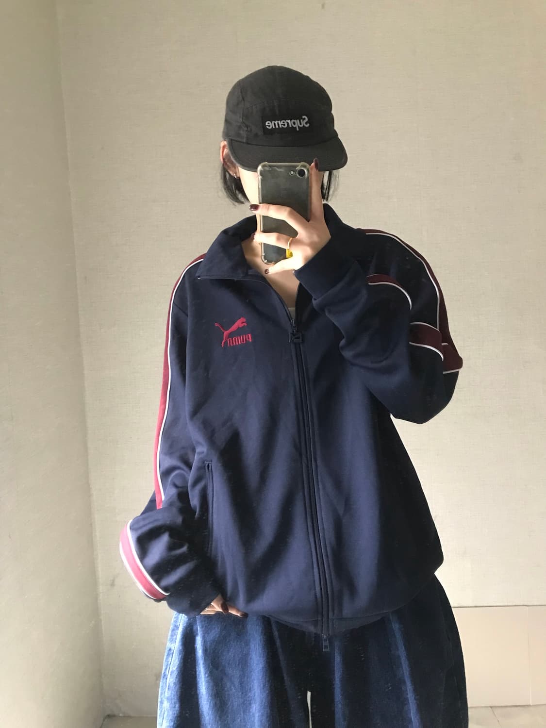 퓨마 네이비 버건디 오버핏 져지 상품이미지3