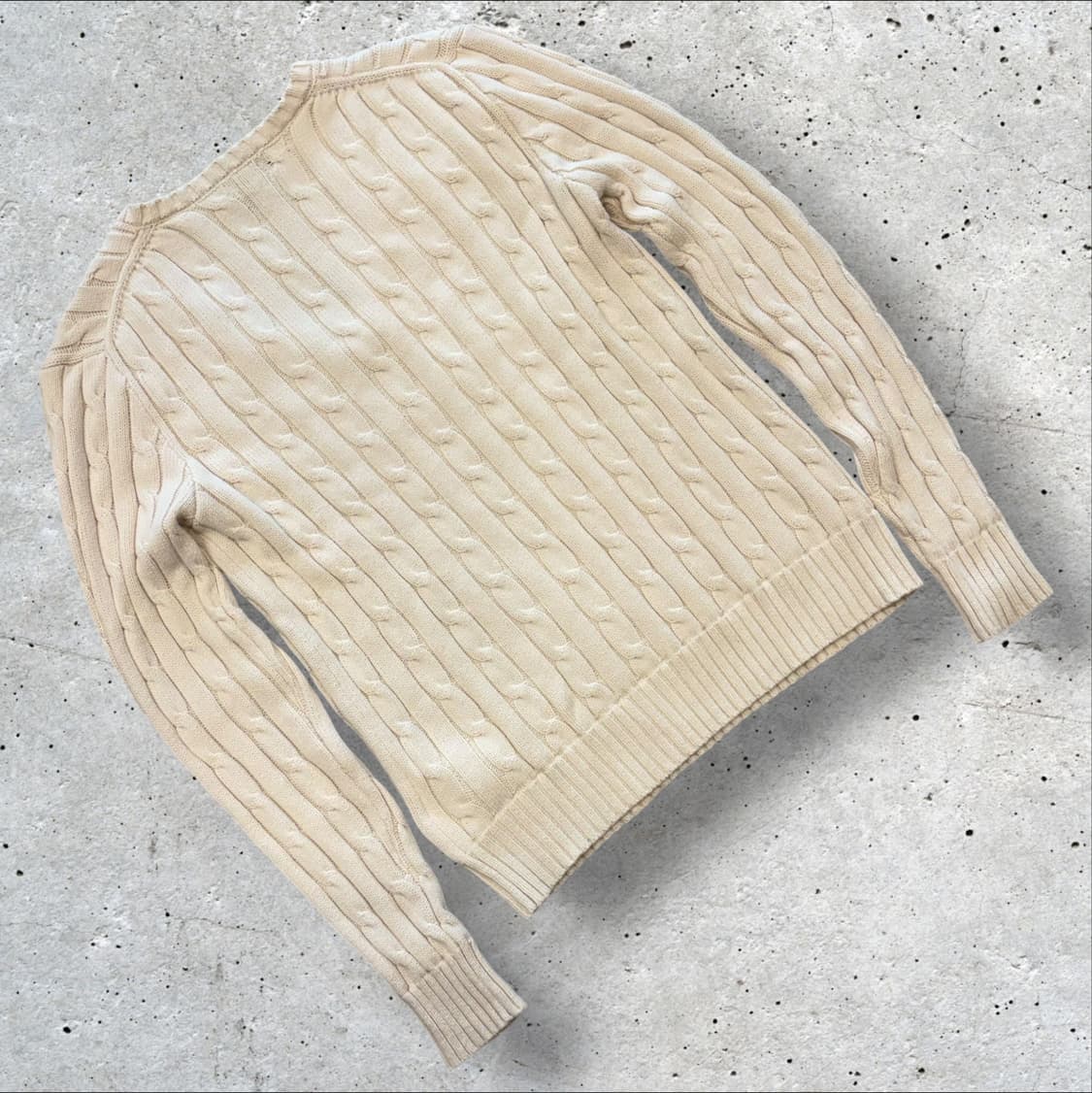 [S] 폴로 랄프로렌 브이넥 아이보리 케이블 니트 스웨터 D672 상품이미지2