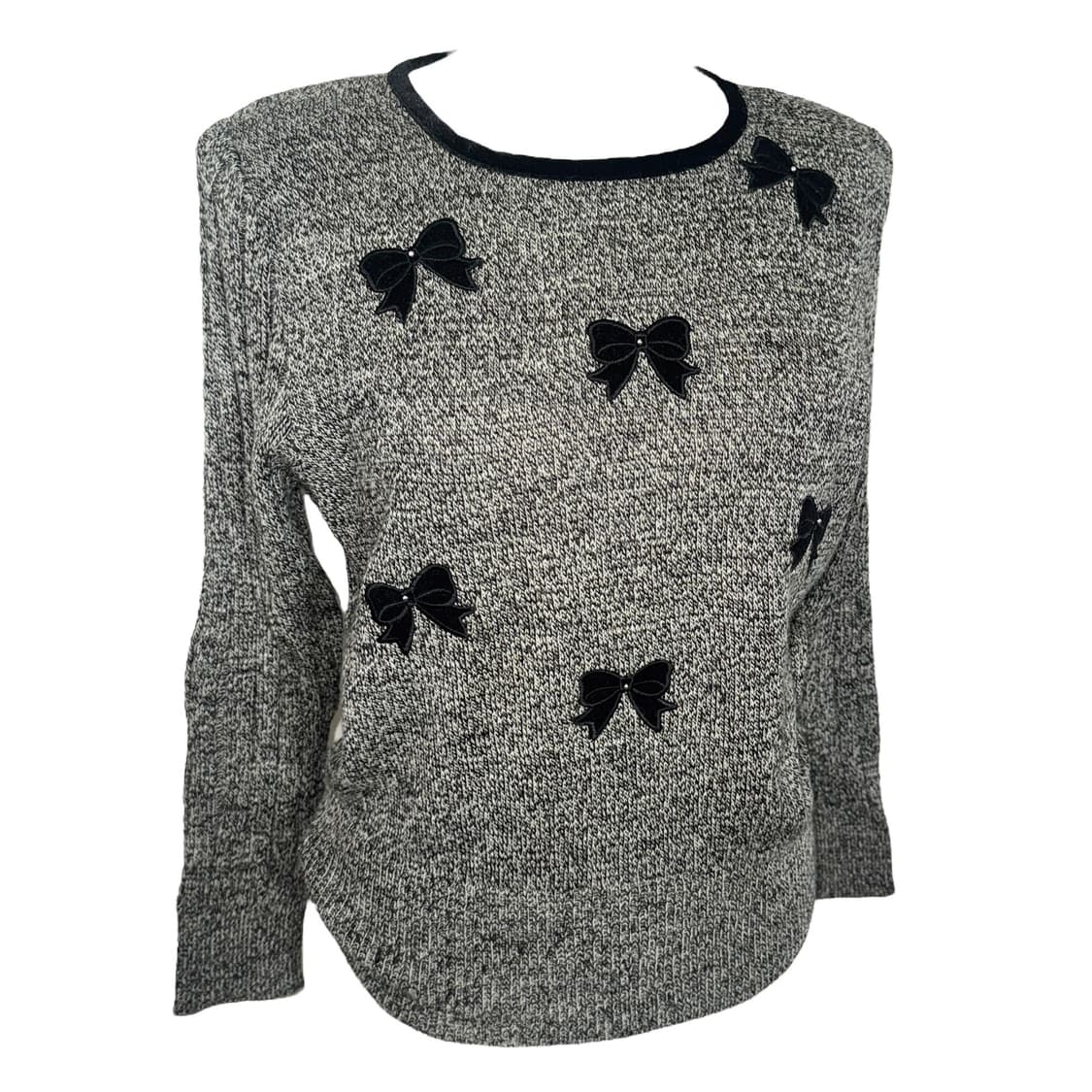 Delicate Grey Ribbon Knit Top 상품이미지2