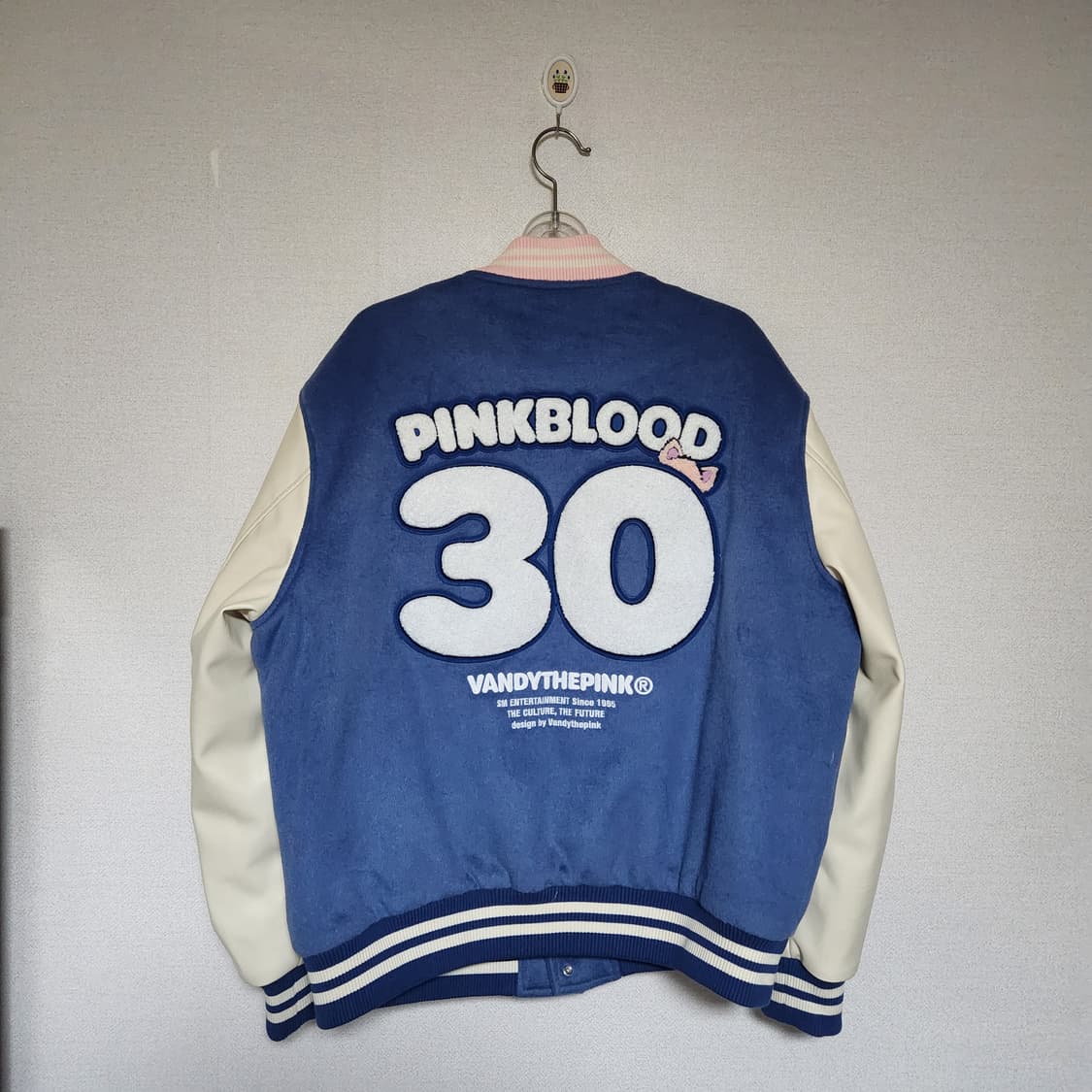 택새옷 반디더핑크 X SM 바시티 자켓 블루 L 상품이미지2