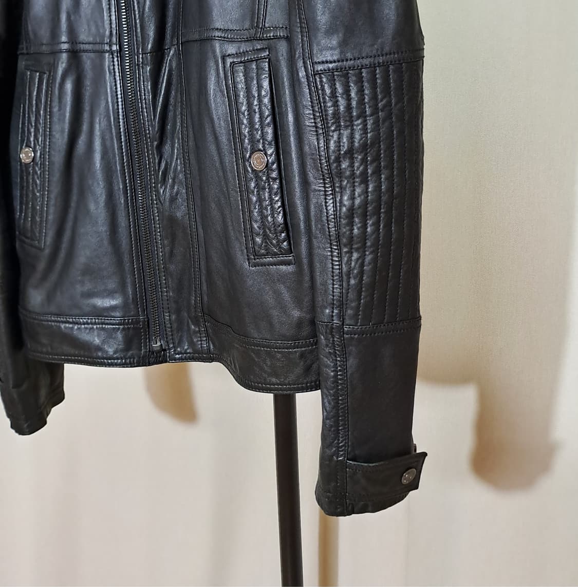 (택포) CK진 블랙 양가죽 자켓 XL B12 상품이미지4