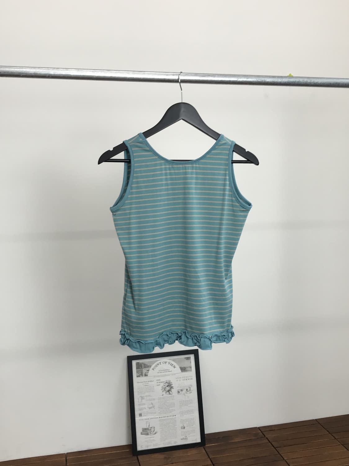 Jpn Mint Striped Sleeveless T-Shirts 상품이미지2
