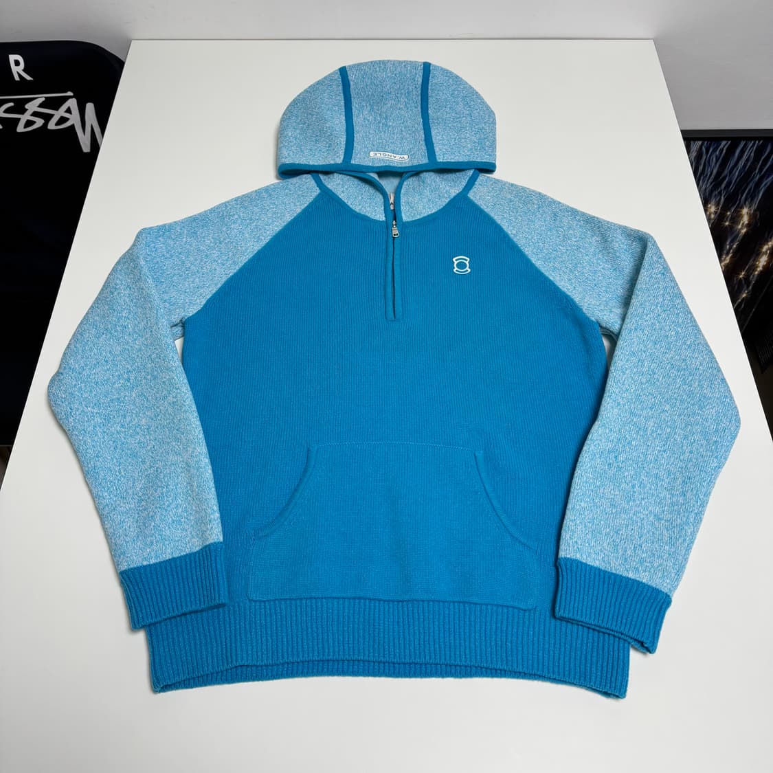 (W) W.ANGLE 여성 니트 후드 집업 상품이미지1