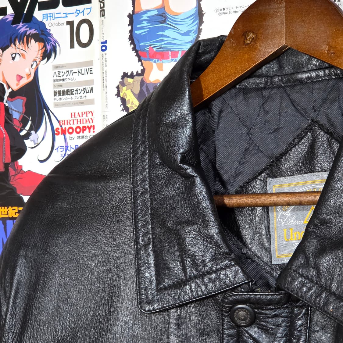 빈티지 빅포켓 누빔 양가죽 블랙 봄버 자켓  상품이미지3