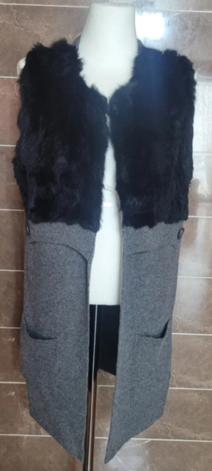 👠여성55-66사이즈👠 토끼털 니트조끼 상품이미지1