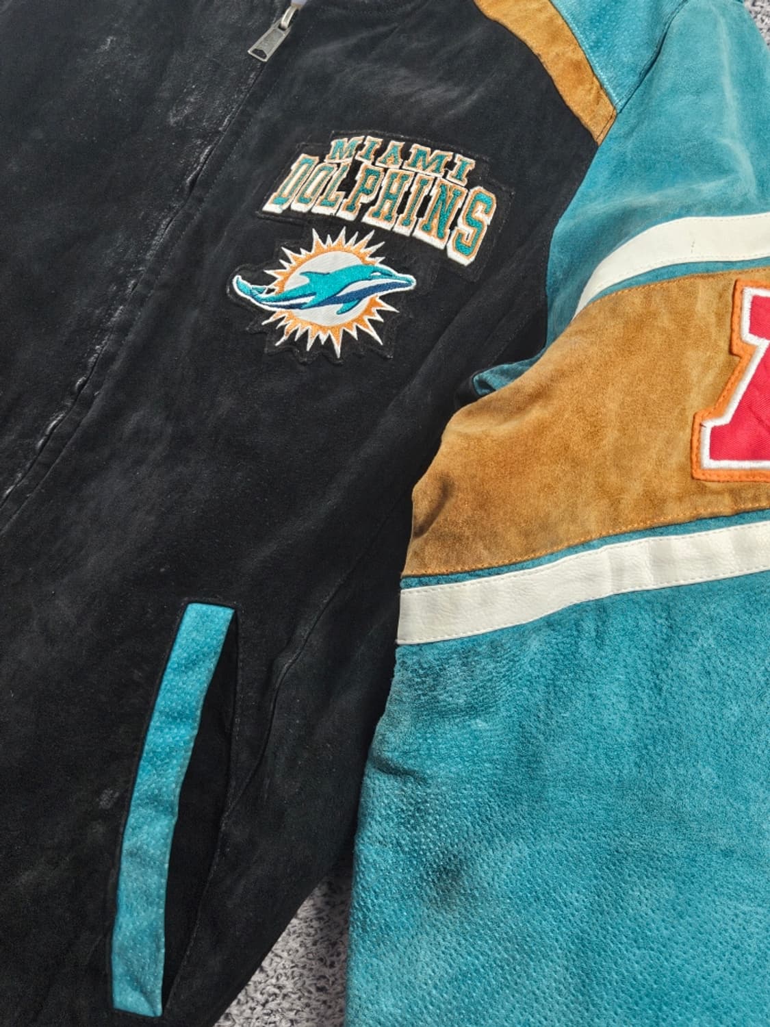 G-III 어패럴 마이애미 돌핀즈 가죽 바시티 자켓 ( M )/10926 상품이미지7