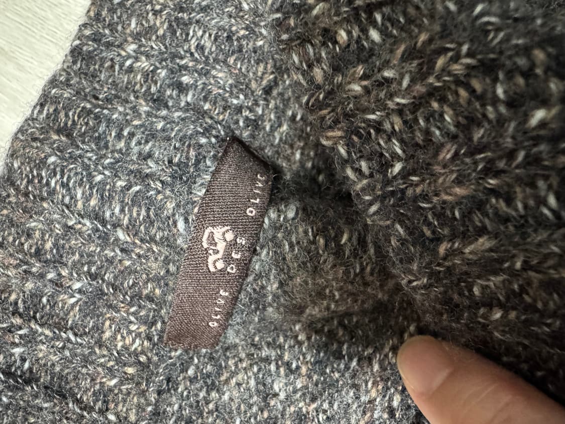 올리브데올리브 다크브라운 멜란지 리본 니트 55 상품이미지8