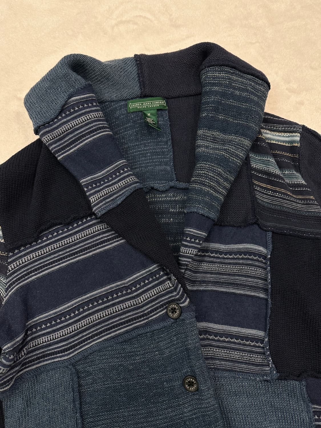 (M)랄프로렌 진스 인디고 패치워크 가디건 상품이미지2