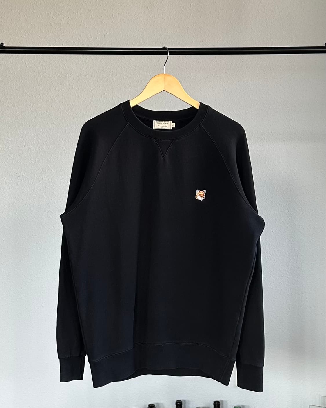 [L]메종키츠네 폭스헤드 블랙 맨투맨 상품이미지1