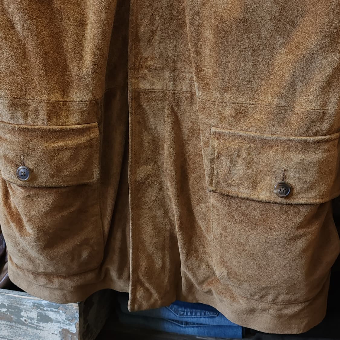 90s 폴로 가죽자켓 스웨이드 레더 카코트 브라운 헤비레더 L 빅사이즈 상품이미지5