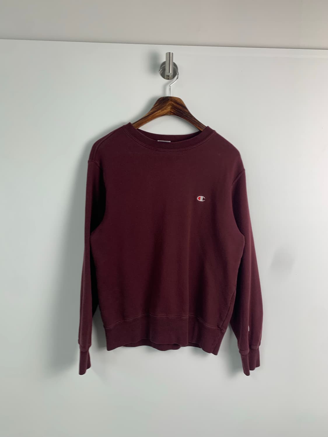 챔피온 자수로고 버건디 맨투맨 상품이미지2