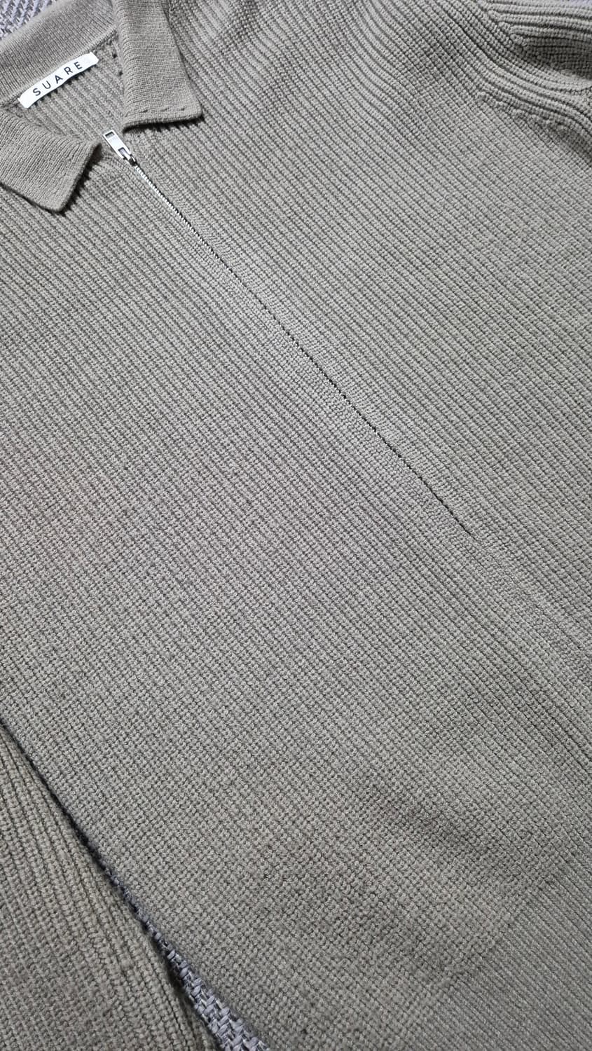 수아레 하찌 카라 집업 니트 M 라이트카키 상품이미지5