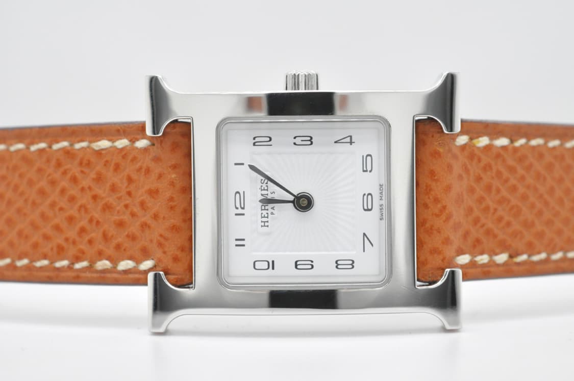 에르메스 H아워 은장 중고명품 손목시계 여성용 PM 사이즈 여성 가죽시계 상품이미지7