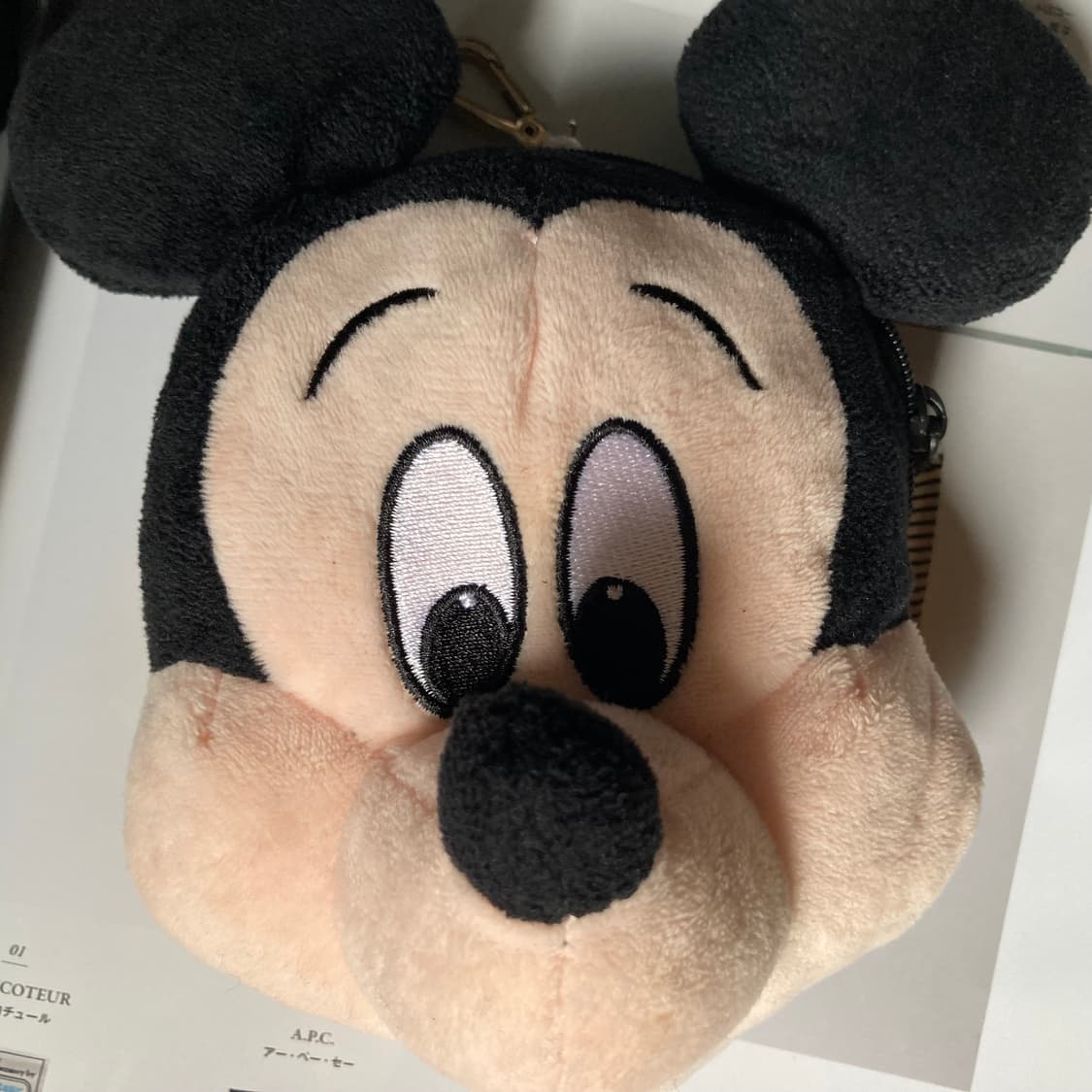 빈티지 disney 디즈니 미키 페이스 인형 교통카드 키링 케이스 파우치 상품이미지3