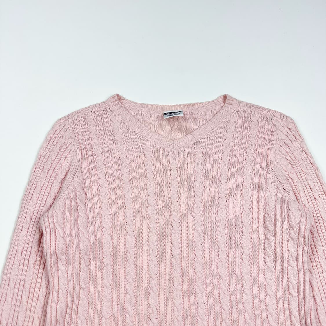 타미힐피거 플래그 핑크 케이블 꽈배기 니트 (XL 여성추천) 상품이미지1