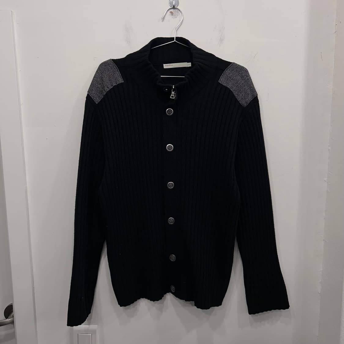 페리엘리스 울 헤링본 패치 골지 니트집업 상품이미지2