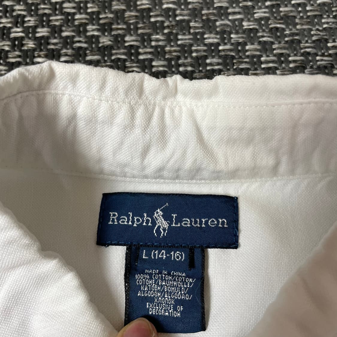 폴로랄프로렌 빅포니 화이트 긴팔 셔츠 L(14-16) 상품이미지4