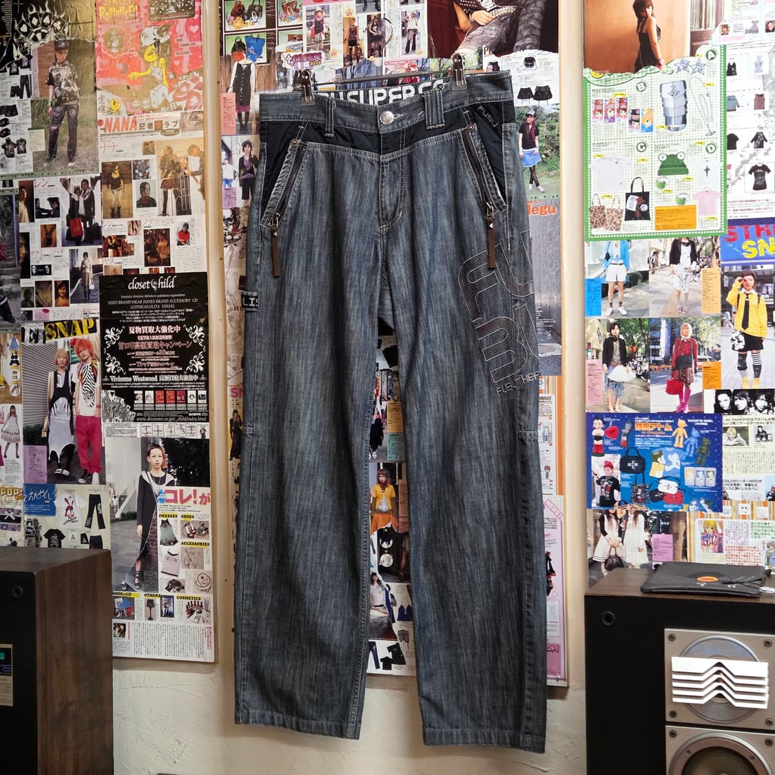 후부 카펜터 자수 데님 팬츠 상품이미지1