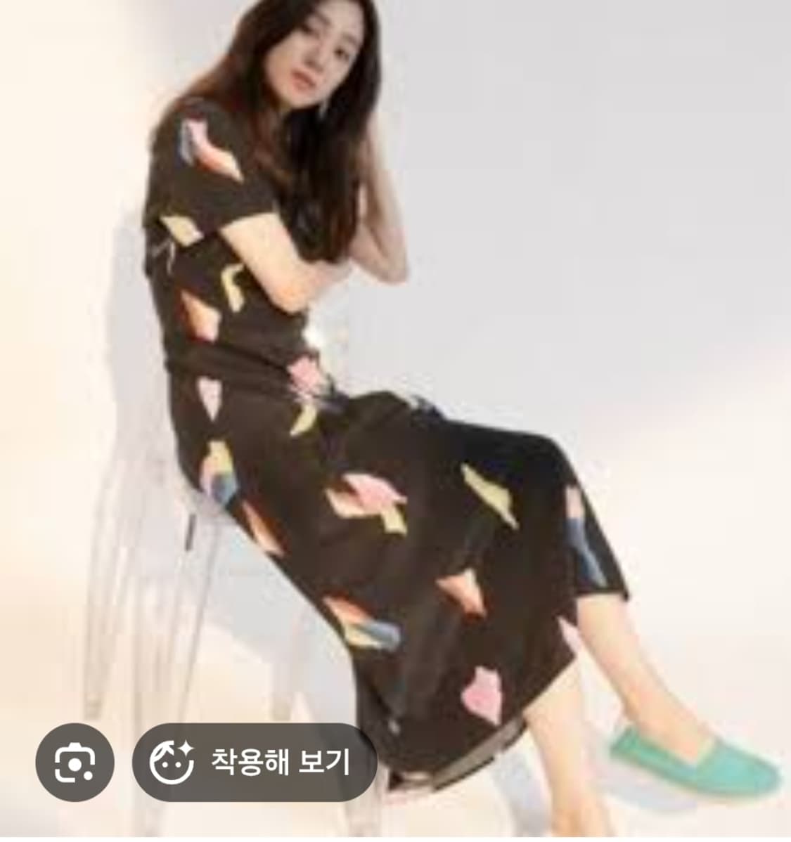 빔바이롤라 패턴 롱원피스 정려원착용 상품이미지2