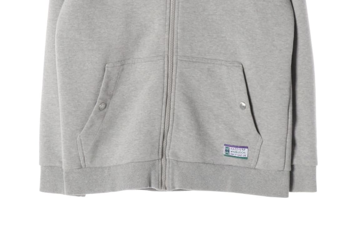 헤지스 x 윔블던 콜라보 자수 로고 후드 집업 그레이 L 상품이미지4