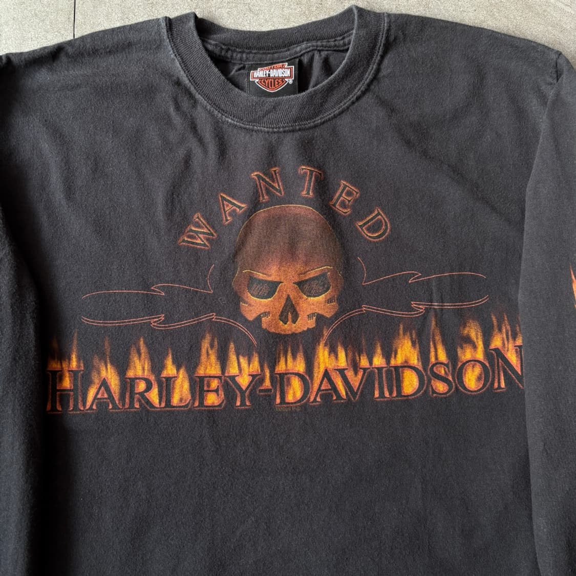 할리데이비슨 미국 생산 블랙 플레임 긴팔 티셔츠 상품이미지5