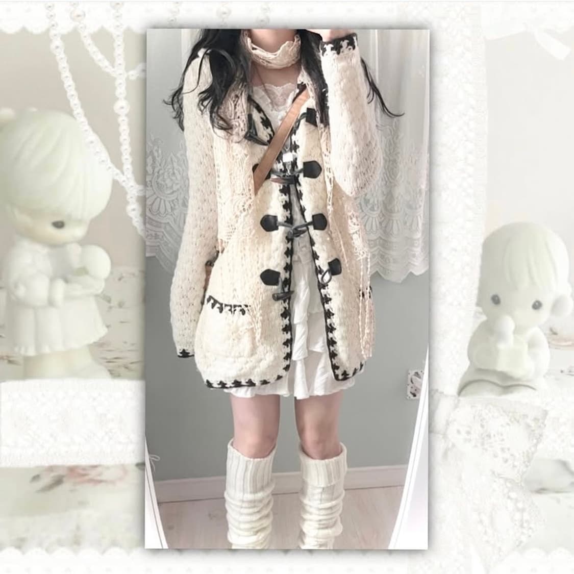 퍄뮤빈티지 파뮤빈티지 잉그니 모리걸 포켓 롱 가디건 라떼갸루로걀페어리 상품이미지2