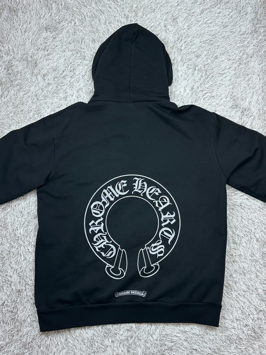 [M] 정품 크롬하츠 실버 글리터 홀스슈 후드 블랙 상품이미지3