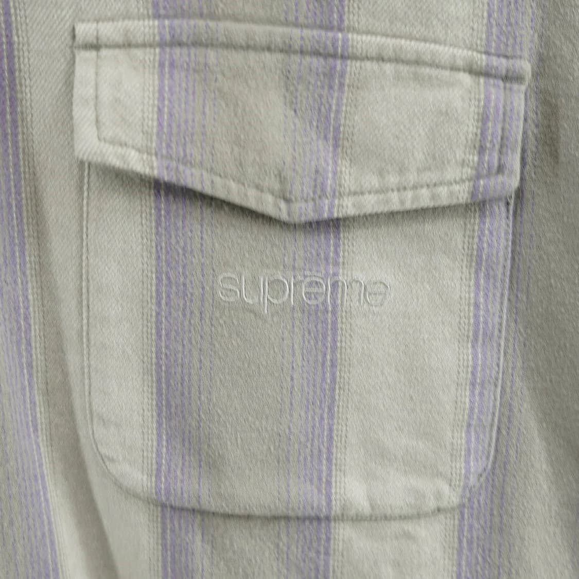 Supreme 23AW Stripe Flannel Zip Up Shirt 상품이미지4
