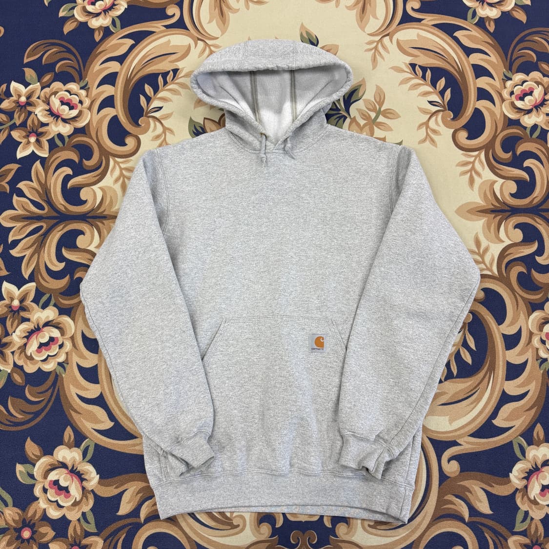 (S)칼하트 Carhartt 베이직로고 후드티셔츠(헤더그레이) 상품이미지1