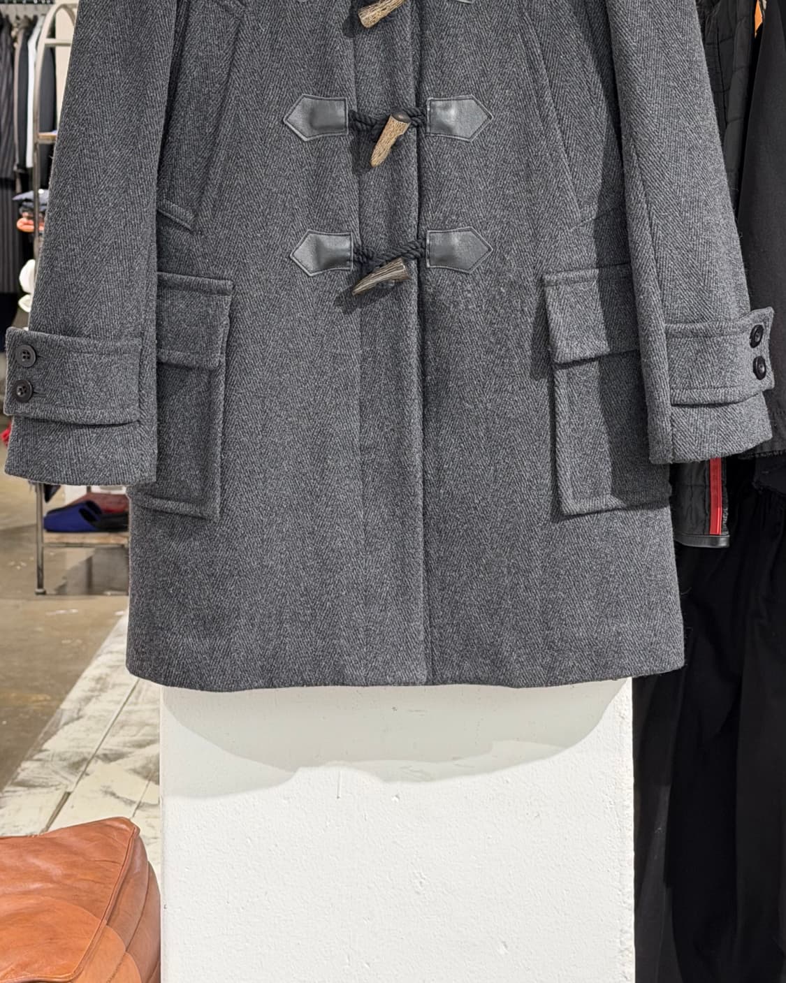 사카이 차콜 포켓 후드 더플 코트 상품이미지5