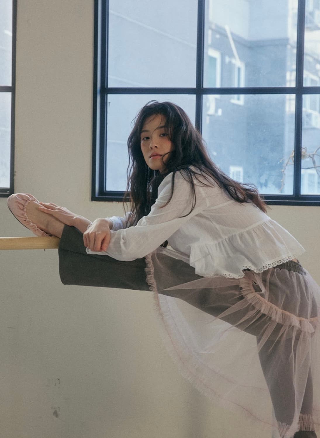 새상품) 호쿠스포쿠스 sonnet 레이스 아사 면 셔츠 상품이미지6