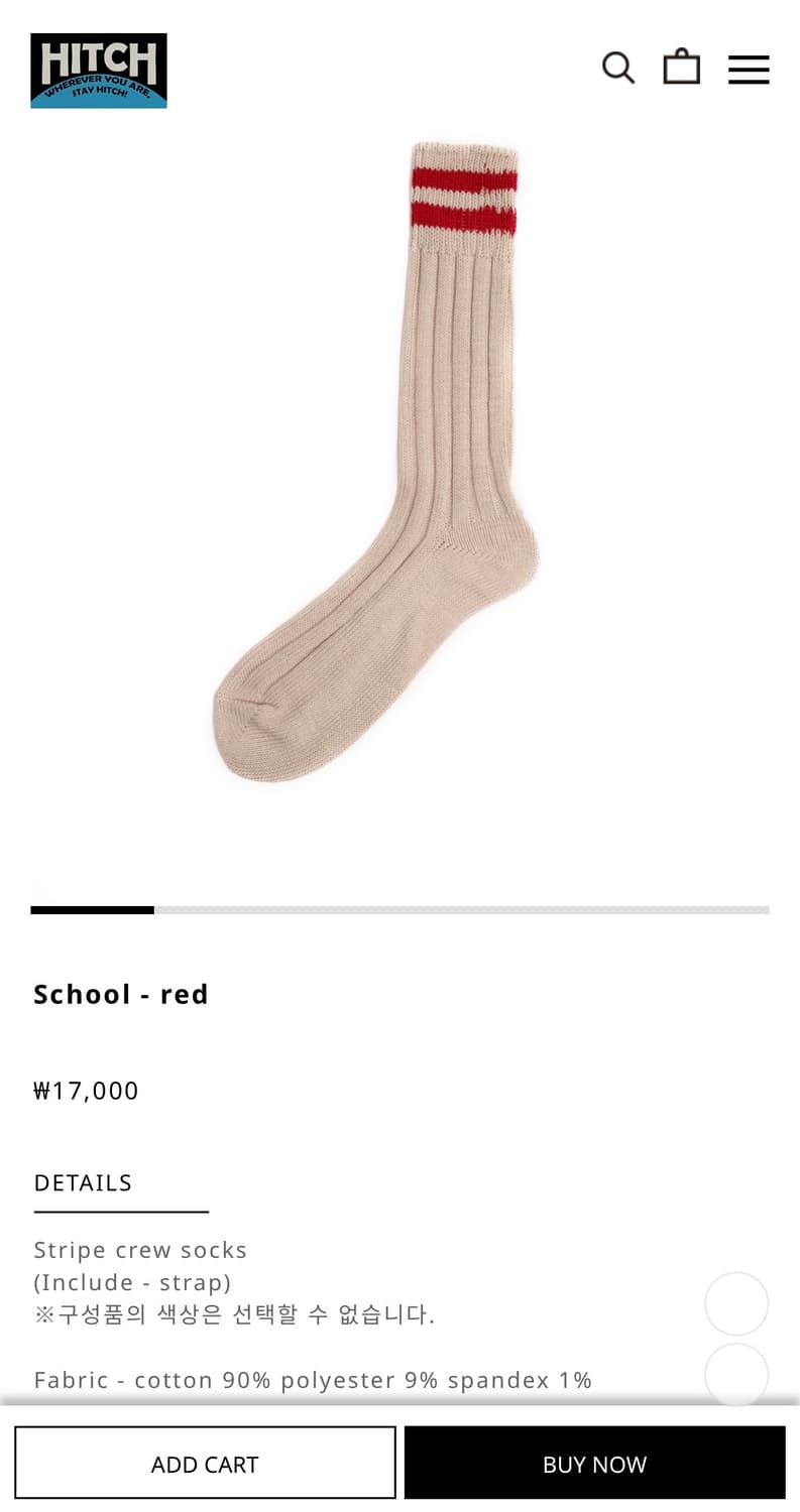 히치 스트라이프 크루 삭스 상품이미지3