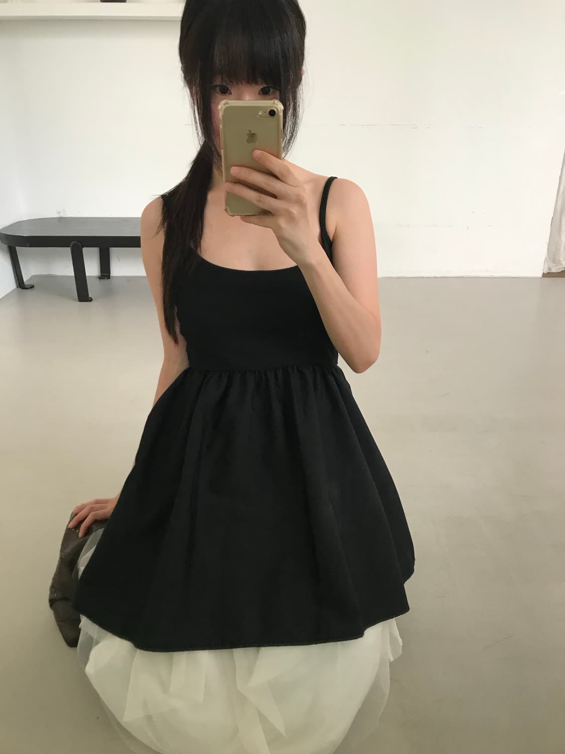 vintage black balloon sleeveless 상품이미지5
